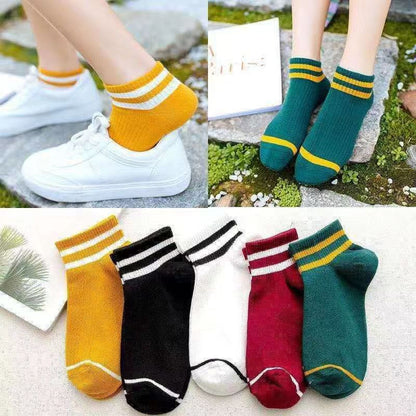 5 Pairs Socks Sets Women Elegant Retro Polyester Cotton Low Tube Women Socks Breathable Japanese Style Casual Cotton Short Sock